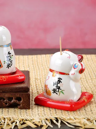

Automatic Decoration Container Table Toothpick Dispenser Creative Home Toothpick Holder Ceramics Toothpick Storage Box LY120