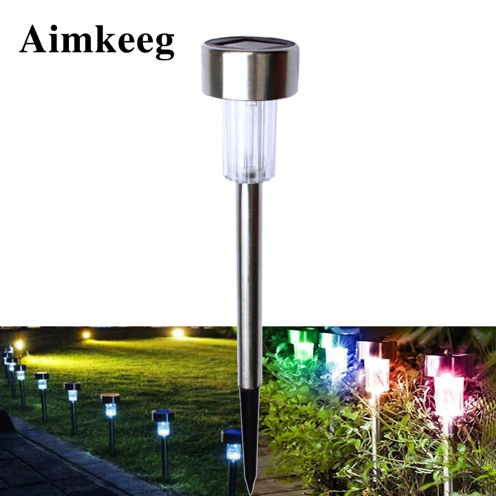 Aimkeeg 1PCS Waterproof Solar Garden Light Stainless Steel Solar Lawn Light LED Outdoor Lighting Aimkeeg 1PCS Waterproof Solar Garden Light Stainless Steel Solar Lawn Light LED Outdoor Lighting