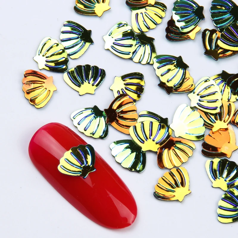 ELESSICAL 10g/bag Mermaid Pink Shell Shape Holographic Nail Glitters Polish For Nails Manicure Tools Nail Art Decorations WY1066