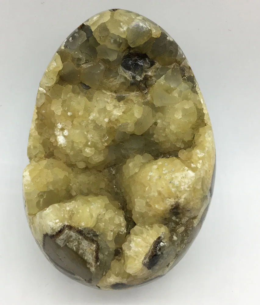 

Large Natural septarian dragon egg Crystal yellow calcite stone Healing Madagascar