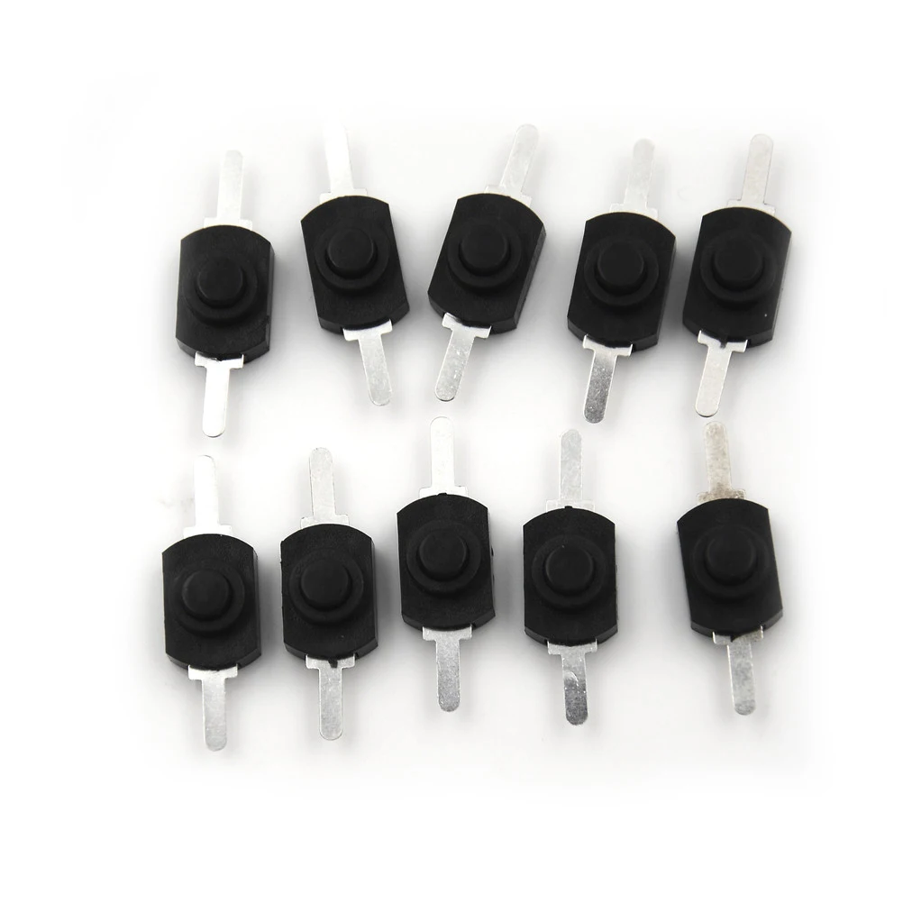 

10PCS 12*8MM DC 30V 1A Black On Off Mini Push Button Switch For Electric Torch 1208YD