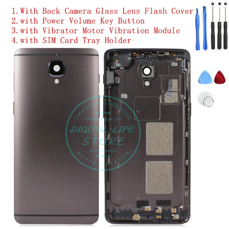 Задняя крышка батарейного отсека для Oneplus 3 3T A3000 A3003 задняя камеры стеклянный