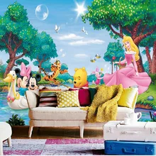 Мультфильм Микки Маус обои 3D пользовательские фото обои принцесса настенные фрески спальня детская комната Художественный декор комнаты кофе дома