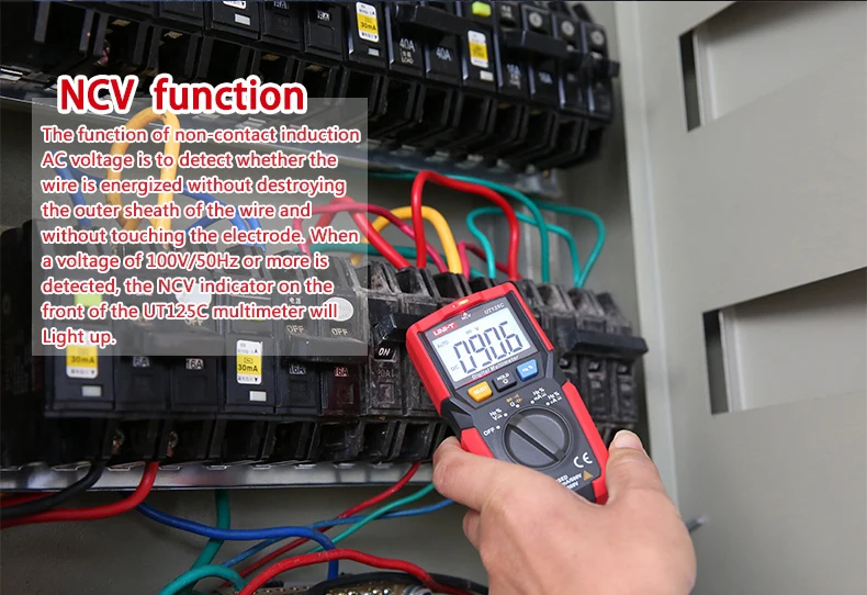 UNI-T UT125C цифровой карманный мультиметр DMM Электрический измеритель NCV тест AC DC напряжение тока резистор конденсатор Тест er Multimetro