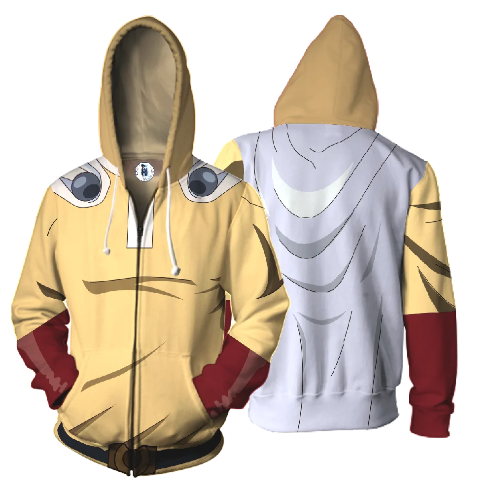 

Dykhmily 2017 New Anime One Punch Zip Hooded3d Printed Men's Hoodies Spring Fall Harajuku Naruto Zipper Sweatshirt One Punch