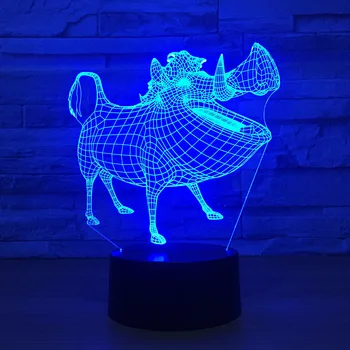 

Wild Boar Pig 3D lamp LED Night Light Illusion Animal Lamp RGB USB Table Desk Lamp Home Lighting Color Changing Atmosphere lamp