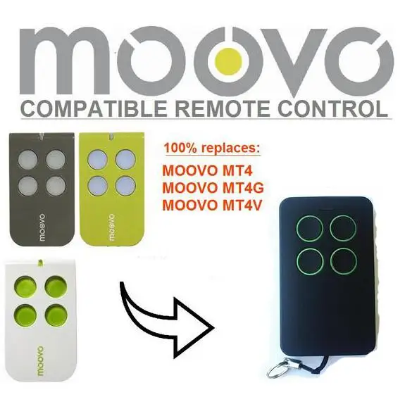 Moovo MT4,MT4G,MT4V compatible remote control rolling code 433mhz top quality normstahl t433 4 compatible replacement remote control 433 92mhz rolling code top quality