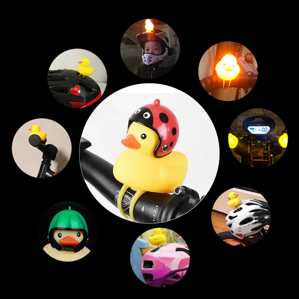 Top Outdoor Bicycle Light Cartoon Duck Head Light Shining Duck Bicycle Bells Handlebar Bicycle Accessories 5