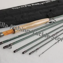 9FT 5wt 7 шт. туристическая удочка для ловли нахлыстом Mediun быстрое действие с тканевой сумкой