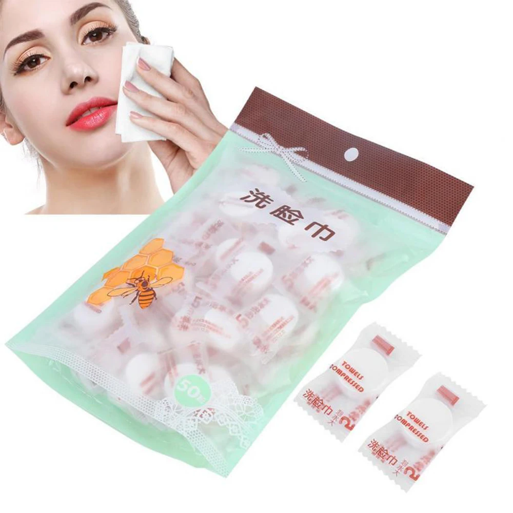 

50pcs/lot Outdoor Travel Magic Compressed Cotton Disposable Towel Tablet Capsules Cloth Wipes Paper Tissue Mask
