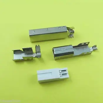 

10Pcs USB 2.0 Type-B 4-Pins Male Plug Socket Soldering Connectors For DIY