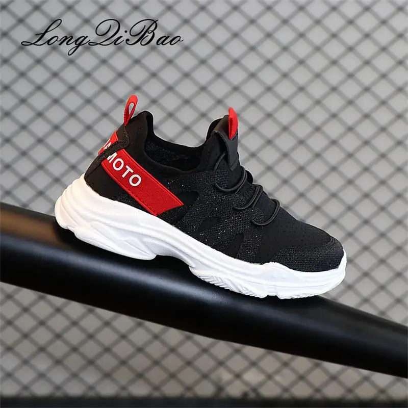 2018 autumn children's shoes boys and girls Lycra breathable sports shoes in the big children's travel shoes shoes