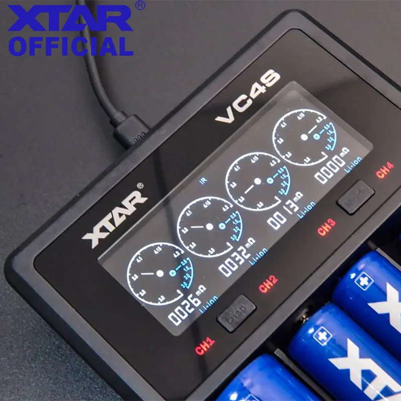 Новейшее зарядное устройство XTAR VC4S QC3.0 быстрое зарядное устройство Micro USB зарядное устройство VC4 S 3,7 V литий-ионный аккумулятор 1,2 V AA AAA 18650 зарядное устройство