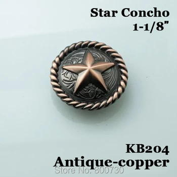 

(KB204) 10pc 1-1/8'' Western Texas Star Saddle Conchos Leathercraft