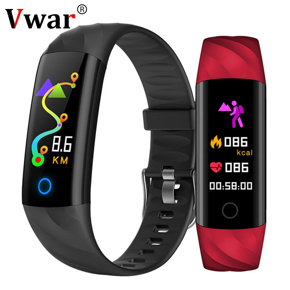 

Vwar S5 Smart Band Fitness Tracker Heart Rate Monitor Smart Bracelet Blood Pressure Oxygen Color Screen Waterproof Call Reminder