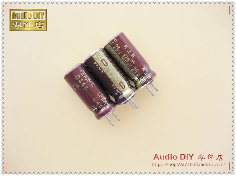 

30PCS/50PCS ELNA gold RJH series 120uF/25V electrolytic capacitor (on behalf of 100uF/25V) free shipping
