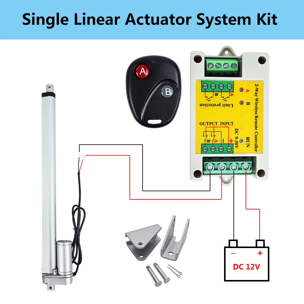

16 Inch 400mm Linear Actuator 12V + Motor Controller(3 modes)+Brackets Auto Door Lift