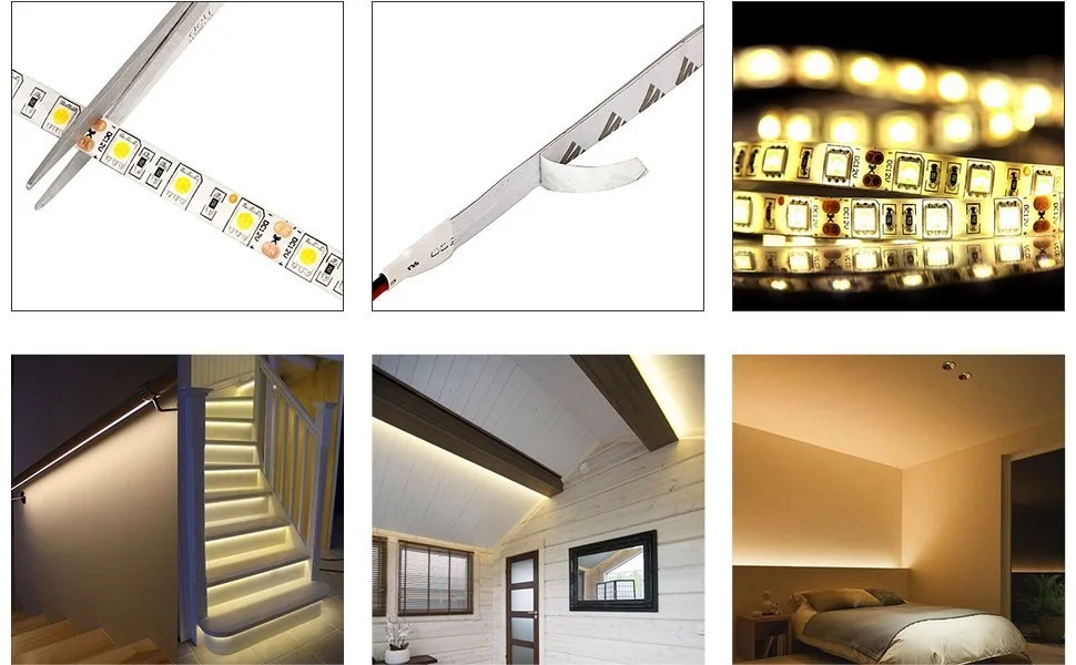 SMD 2835 5050 5630 Белая теплая белая светодиодная лента постоянного тока 12 В 60