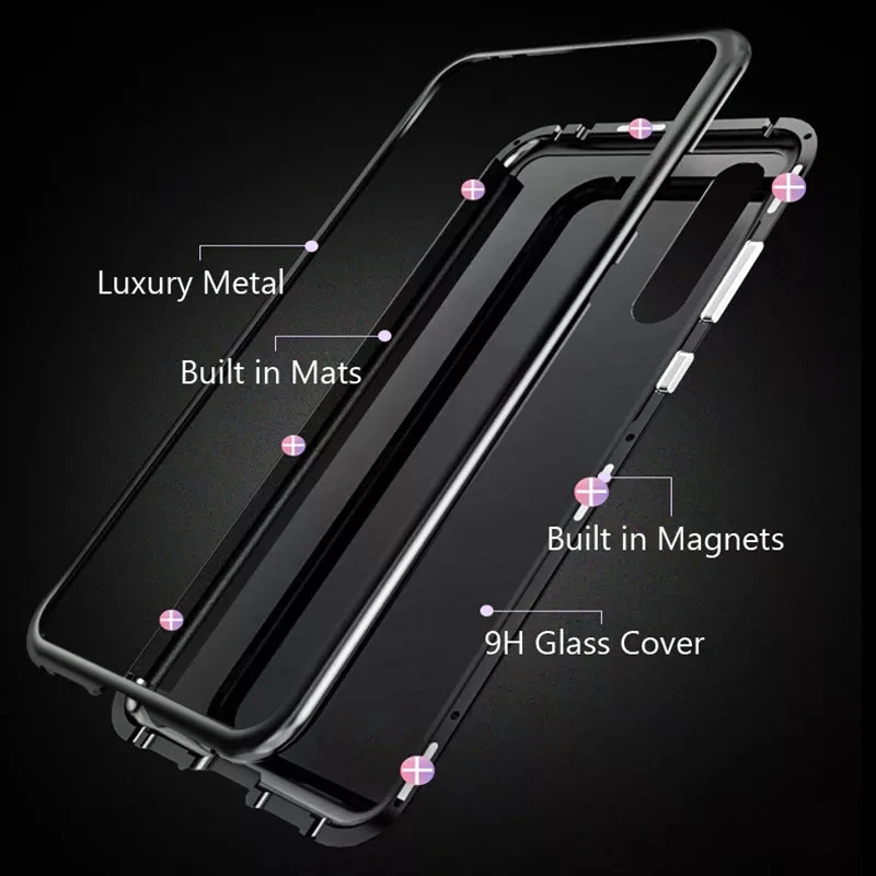 

For Samsung Galaxy A8 2018 A730 A8S Luxury Magnetic Metal Case Phone Back Cover For A8 Plus A530 A8+ Shockproof Case Coque
