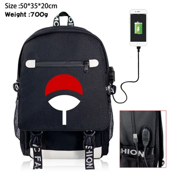 

Naruto Canvas USB Charging Backpack School Bag Shoulder Bag Packsack Boys Girls Mochila Laptop Bag Fashion Casual Travel Bag