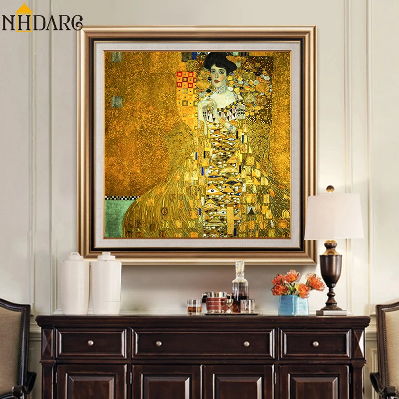 

Gustav Klimt Portrait of Adele Bloch-Ba Canvas Print Painting Poster Art Wall Pictures for Living Room Home Decor Wall Decor