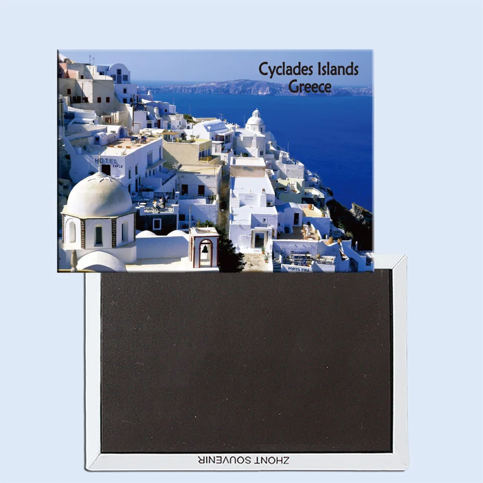 

Fira, Santorini, Cyclades Islands, Greece, Magnetic refrigerator stickers, tourist souvenirs, small gifts 24741