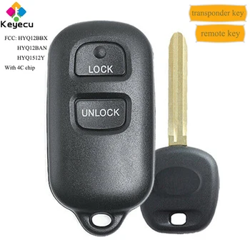 

KEYECU Remote Control Car Key With 3 Buttons & Transponder Key With 4C Chip - FOB for Toyota Highlander Prius 2001-2003 HYQ12BBX