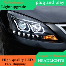 Автомобильный Стайлинг для Nissan Sylphy фары 2012- Sylphy налобный фонарь светодиодный фары DRL стекло фары H7 D2H HID bi Xenon