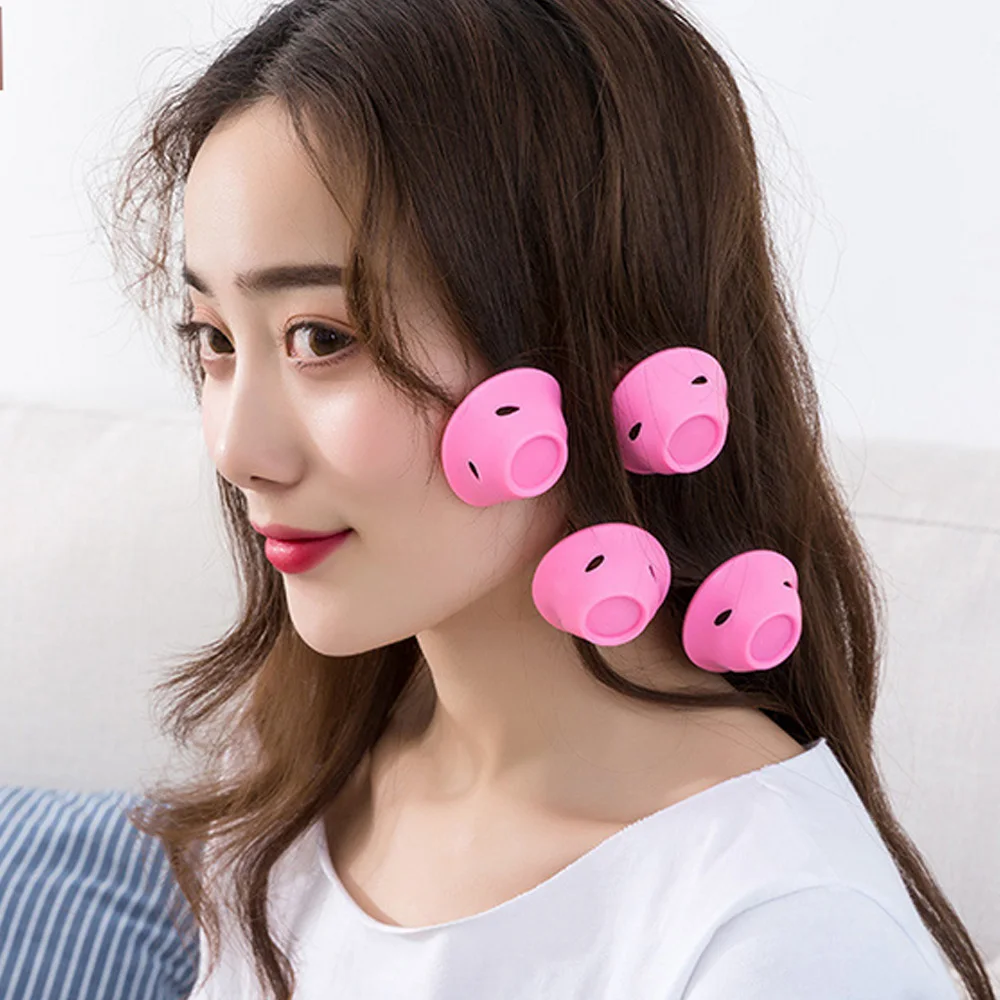 40pcs Silicone Hair Curlers Hair Curler Roller No Damage Curler Sleep Style Tools with Clear Bag No Heat Curlers