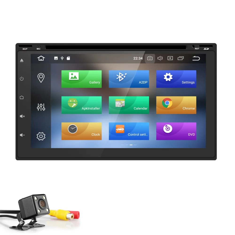 Top 4GB+32GB Android 8.0 Auto Radio 8/OctaCore 7Inch 2DIN Universal Car DVD player GPS Stereo Audio Head unit Support DAB DVR OBD BT 2