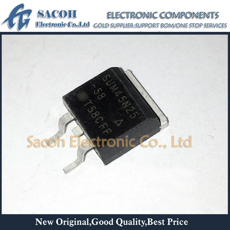 

New Original 10Pcs SUM45N25-58 OR SUM45N25-52 OR SUM45N25 TO-263 45A 250V N-Channel MOSFET