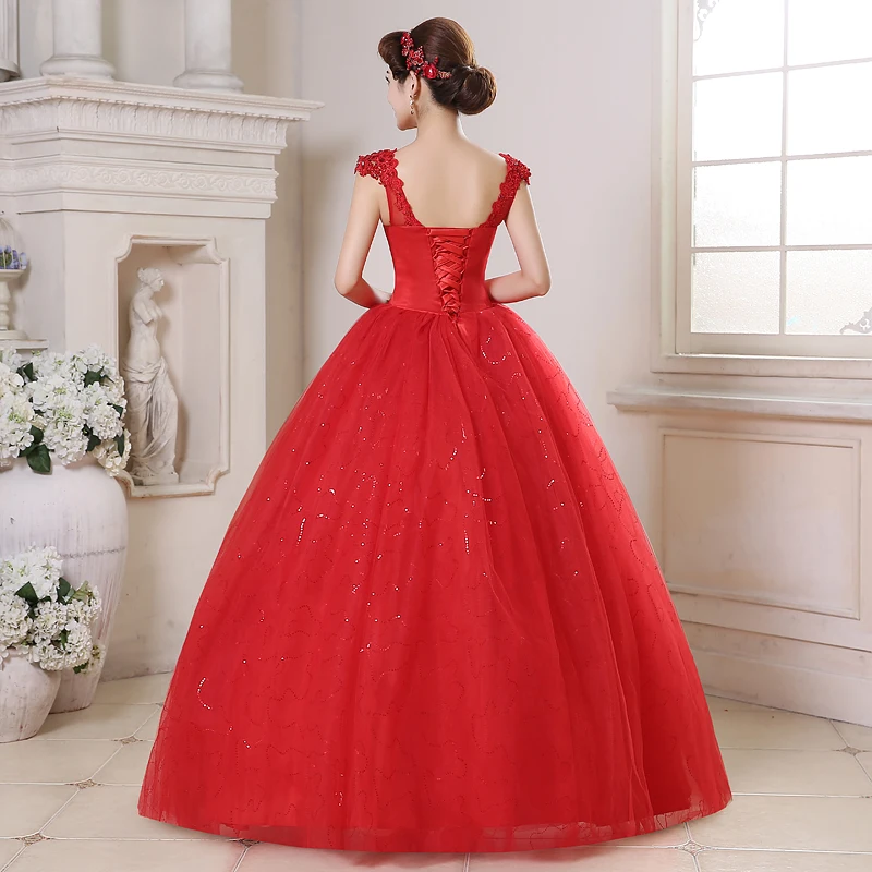 Vestidos De Novia красный, белый с украшением в виде кристаллов с v-образным вырезом Свадебные платья большой размер, принцесса кружева дешевые женские платья HS159