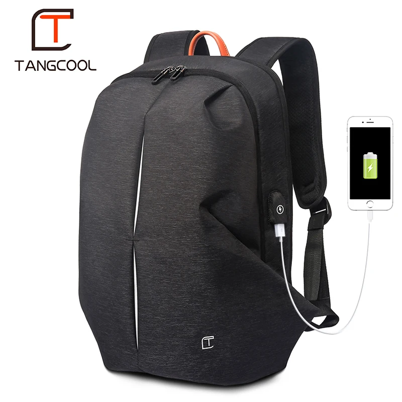 

Tangcool Fashion Men's Backpack USB Charging Bag Waterproof Multi-function Rucksack school Laptop Backpack For Teenager