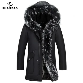 

2019 winter new luxury high quality fur plus velvet thickening warm men's casual hooded down jacket large size parka coat 8896