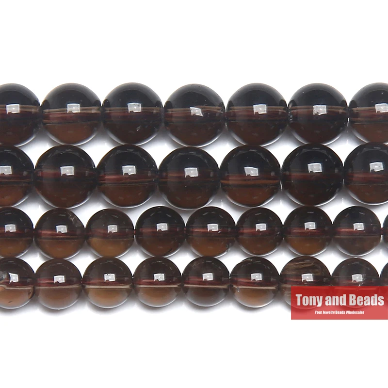 

Free Shipping Natural Stone Smooth Smoky Quartzs Loose Beads 15" Strand 6 8 10 MM Pick Size For Jewelry Making