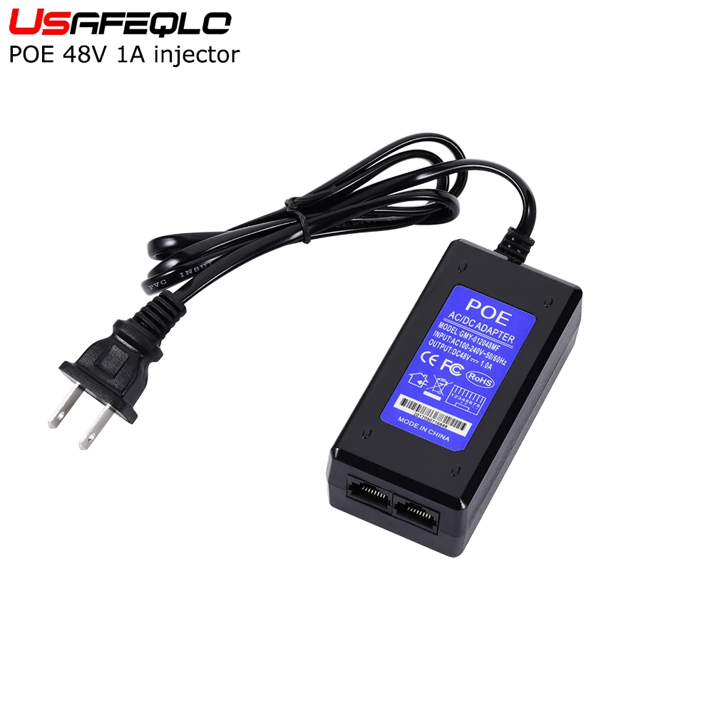 

High Quality 1pcs Surveillance CCTV Security 48V 1A POE Wall Plug POE Injector Ethernet Adapter IP Camera Power Supply EU/US