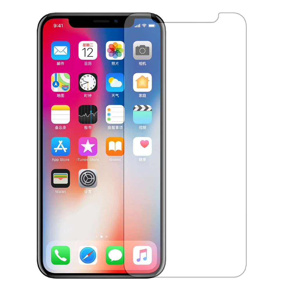 9H 0.33mm Tempered Glass Protector For iPhone X Screen Protectors Clear