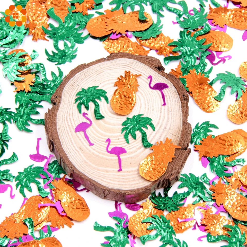 15 г/пакет красочные фламинго и ананас конфетти-блестки тропический тематический Декор стола для свадьбы/дня рождения/вечерние украшения