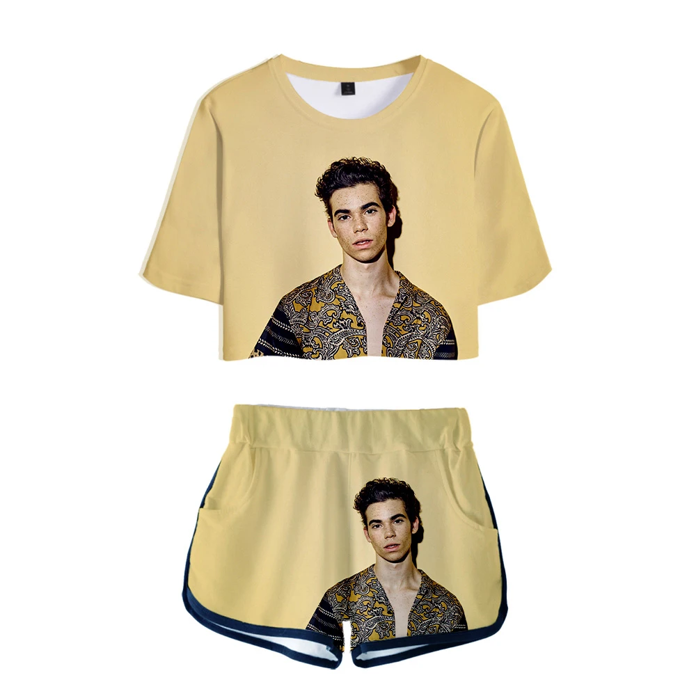 Женские комплекты Cameron boyce из 2 предметов с 3D принтом Летний милый короткий топ