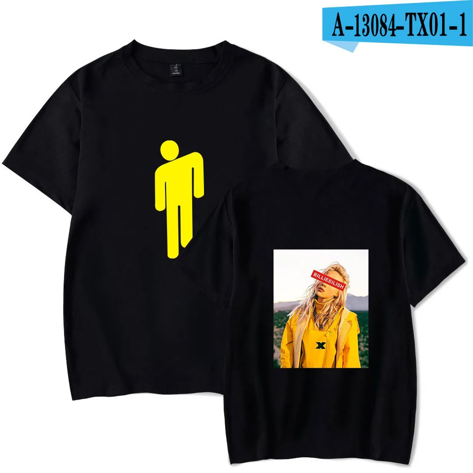 Уличная футболка в стиле хип-хоп Billie Eilish Harajuku, Повседневная футболка с круглым вырезом и короткими рукавами для мужчин и женщин, крутая футболка с графическим рисунком в стиле хипстер - Цвет: 002