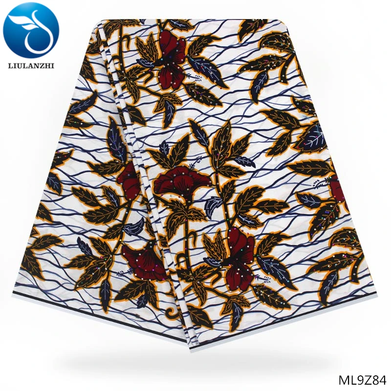 

LIULANZHI african wax fabrics Guaranteed quality ankara wax prints with stones cotton batik fabric for clothes ML9Z77-ML9Z94