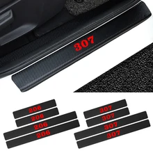 4 шт./компл. для peugeot 307 peugeot 206 двери Стикеры s углеродного волокна автомобилей накладка Стикеры виниловые наклейки в виде Фотообоев c переводными картинками Стикеры стайлинга автомобилей