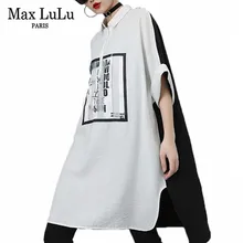 Max lulu camisa feminina estampa coreana, camisetas e blusas vintage longas para mulheres estilo harajuku, plus size, 2019