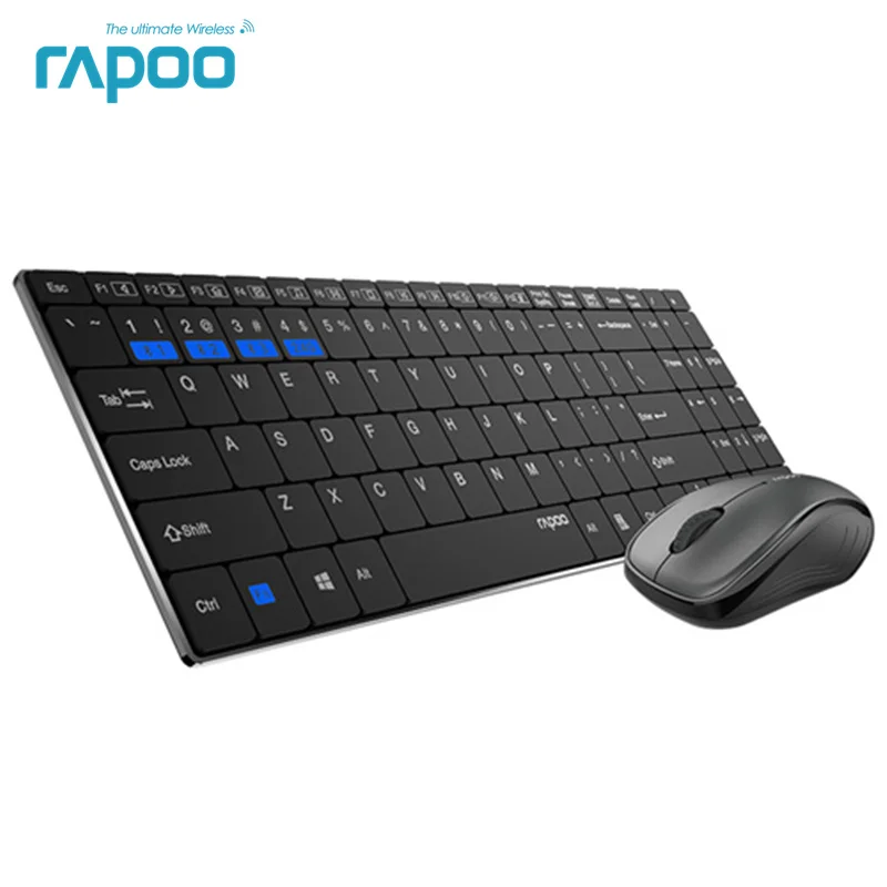 

New Rapoo 9060M Multi-mode Silent Wireless Keyboard Mouse Combos Bluetooth 3.0/4.0 RF 2.4G switch between 3 Devices Connection