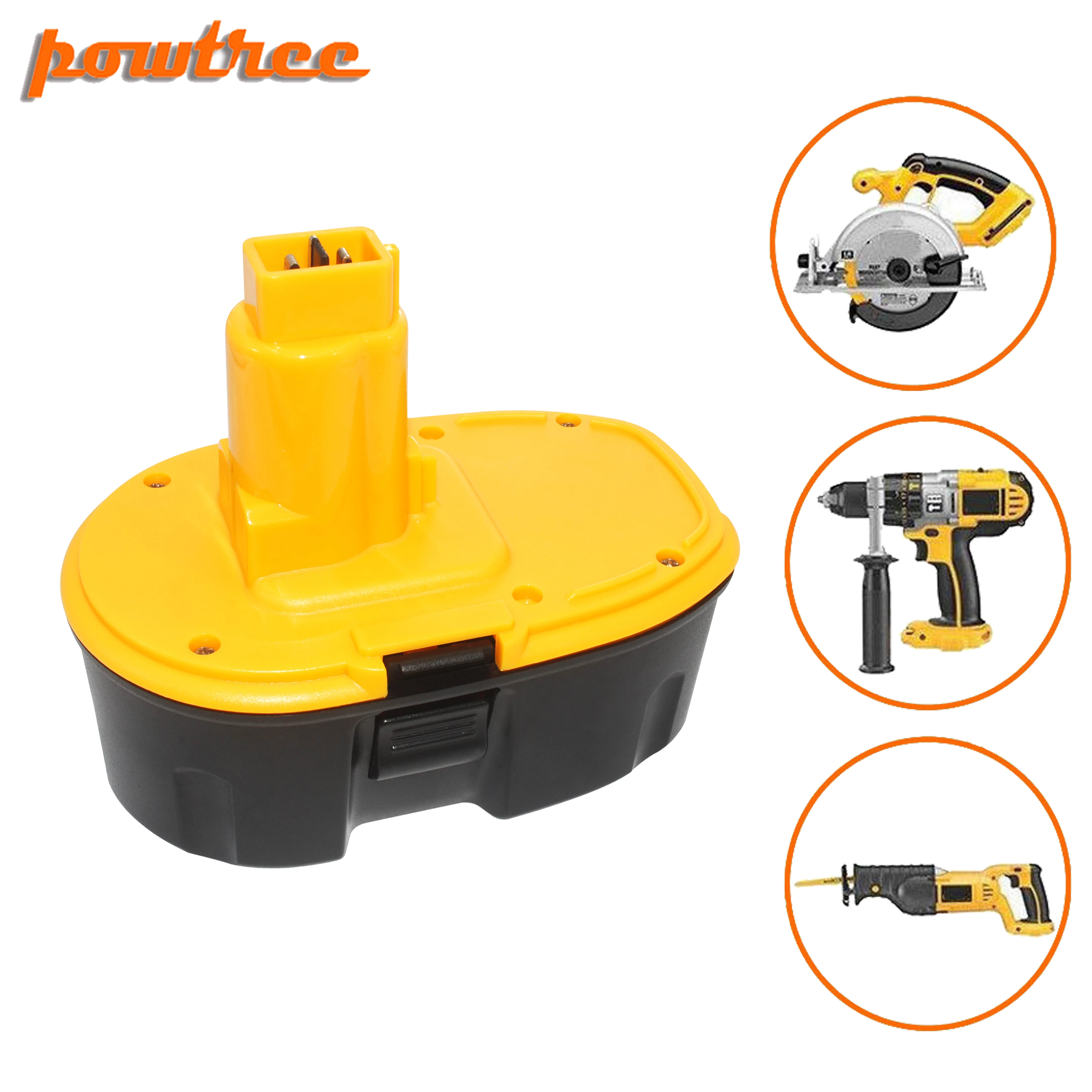 Powtree 18V 3.0Ah Ni-MH Power Tool for Dewalt DC9096 DE9039 DE9095 DW9098 DE9503 DW9096 Replacement