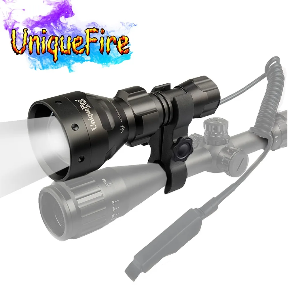 

UniqueFire 1504 850nm IR Infrared Light LED Flashlight T67 Convex Lens Zoom Torch Night Vision with Scope Mount for Hunting