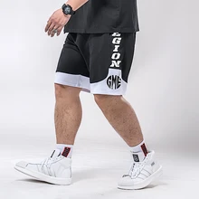 Новое прибытие мужские плюс размер обтекаемые хлопковые полуштаны свободные с принтом слова летние лоскутные