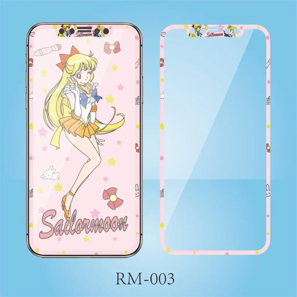 

Doraemon Pink Panther Sailor Moon Pattern 3D Full Curved Screen Protector For iPhone X Xs Tempered Glass Film