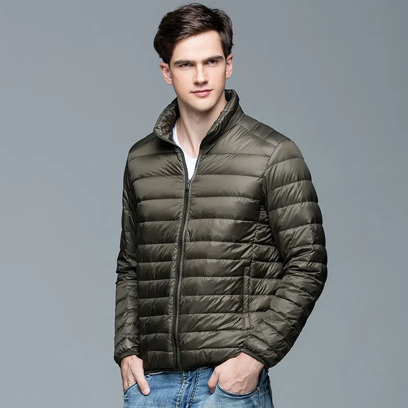 Men's Ultralight Packable Down Coats Stand Collar Slim Down Coats Man