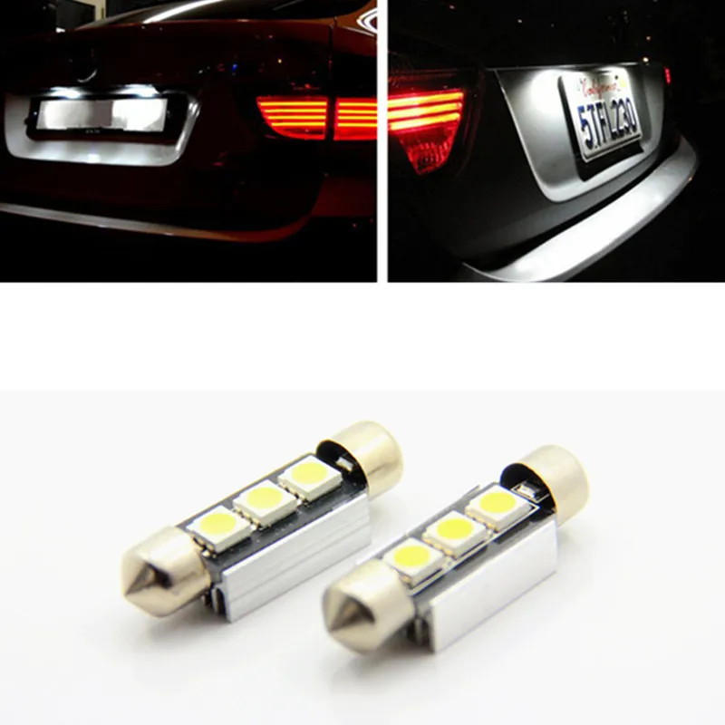 2x Canbus 36 мм C5W Белый светодиодный 5050SMD 3 номерной знак светильник лампочка для Audi A2 A3